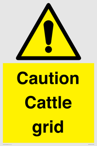 Caution Cattle grid